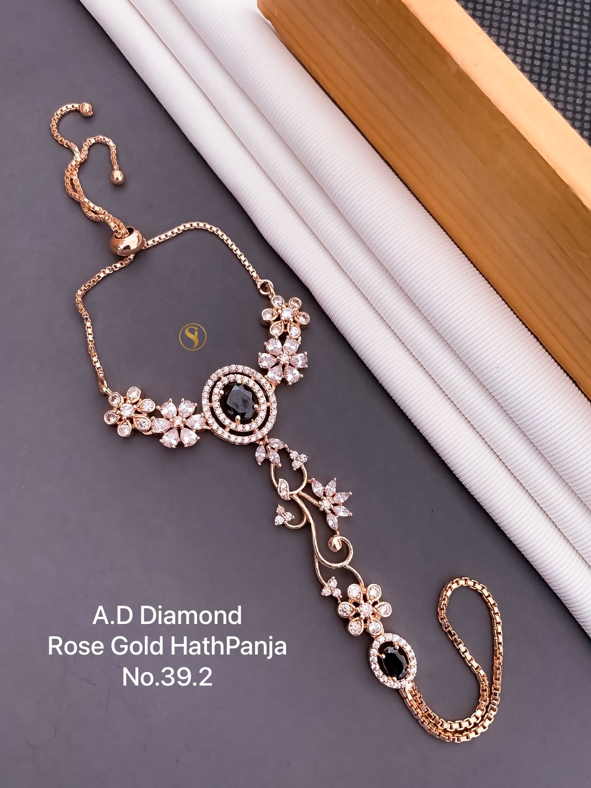 Designer Rose Gold AD Diamond Hath Panja Catalog
